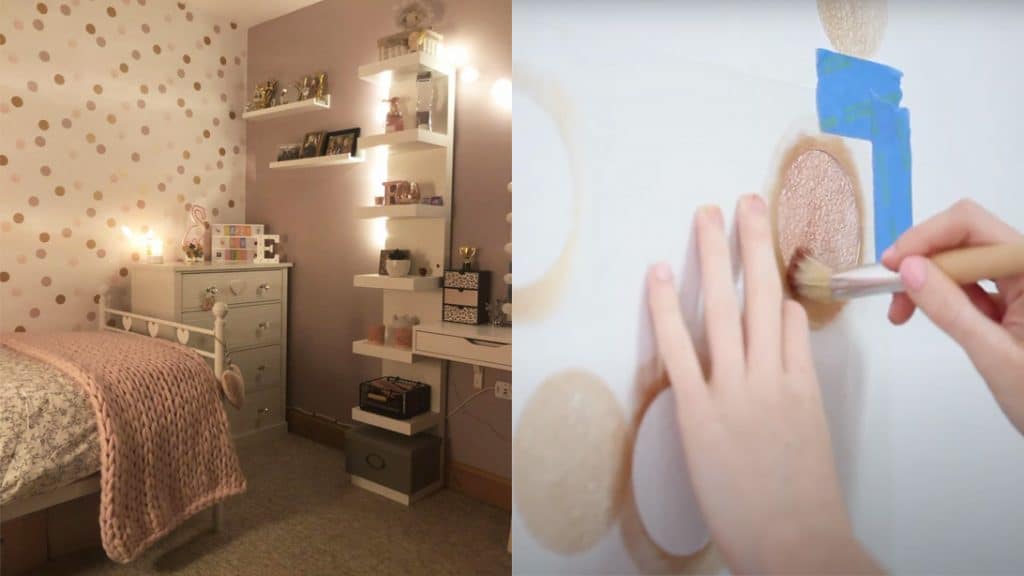 diy polka dot wall with acrylic