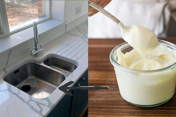 erase countertop scratches with mayo