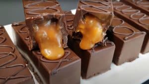 Homemade Chocolate with Caramel and Peanuts