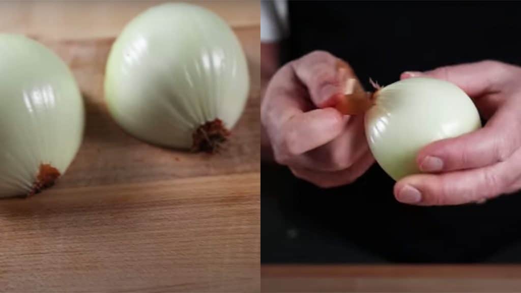 how to peel an onion fast hack