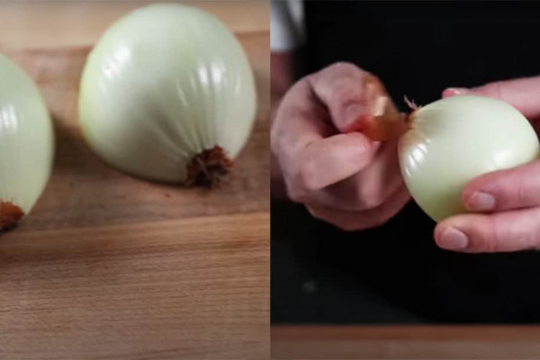 how to peel an onion fast hack