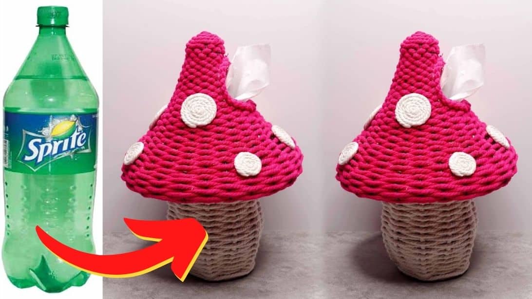 DIY Mushroom Tissue Holder Using An Old Plastic Bottle | DIY Joy Projects and Crafts Ideas