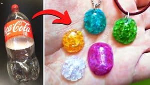 DIY Translucent Plastic Bottle Gemstones – No Resin Needed