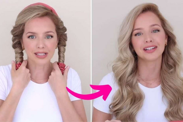 Easy Heatless Curls Using A Headband