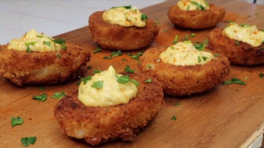Easy Pan-Fried Deviled Eggs Recipe