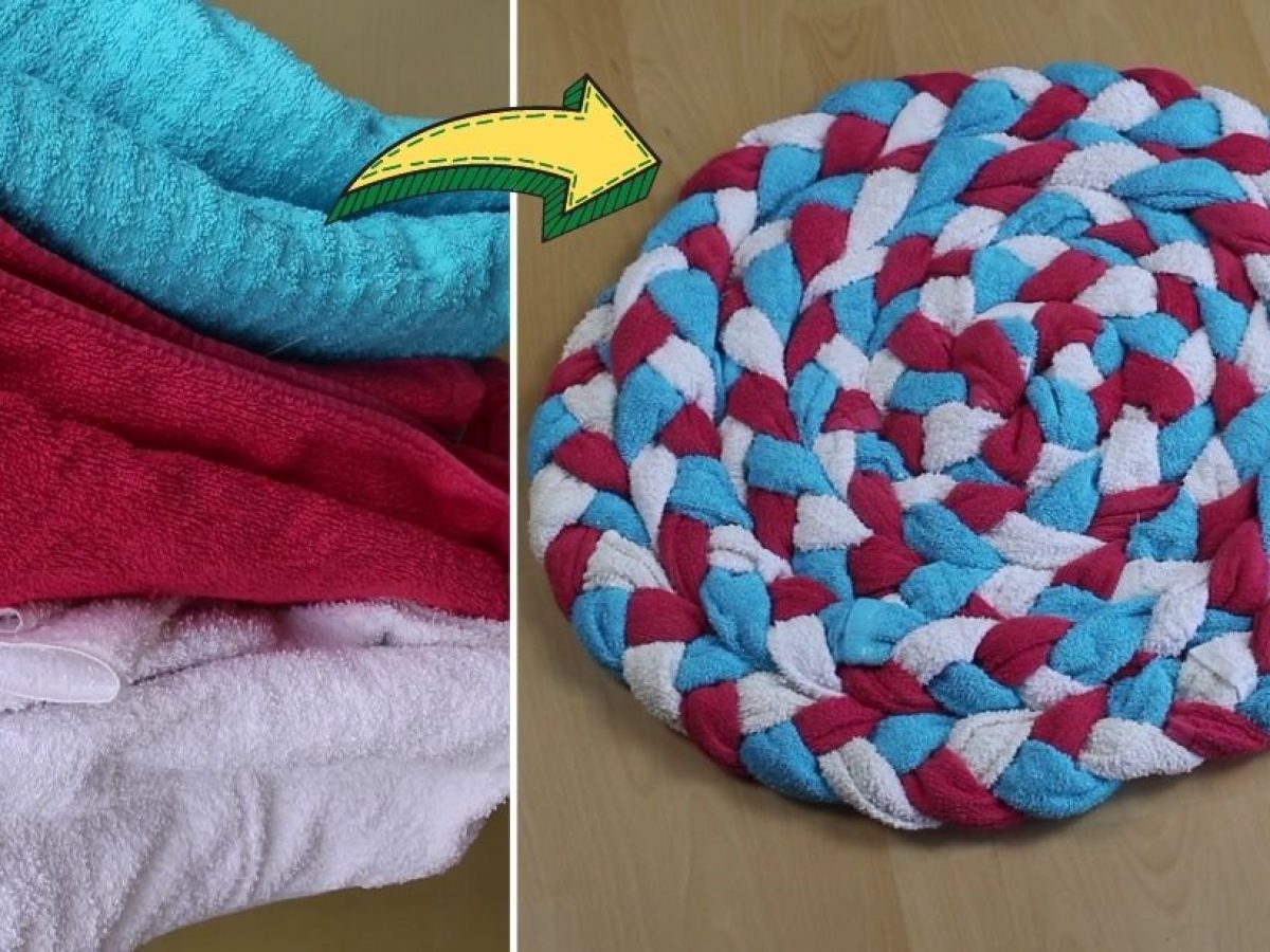 Reversible DIY Bath Mat Out Of (Old) Towels With A Twist ⋆ Hello Sewing