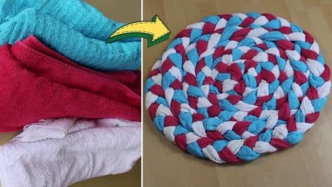 How To Recycle Old Towels Into A DIY Bath Mat | DIY Joy Projects and Crafts Ideas