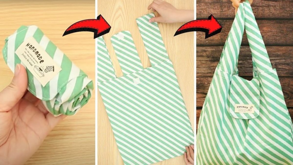 DIY Foldable Reusable Grocery Bags