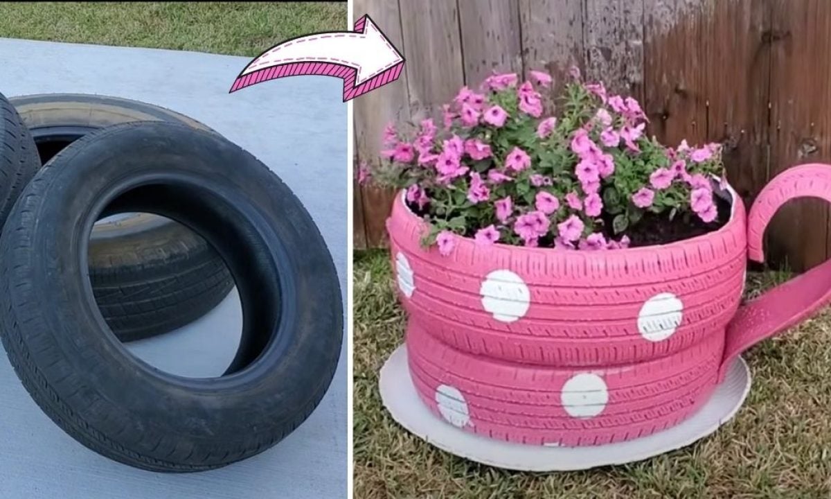 How to Make a DIY Tire Planter - Easy Tutorial