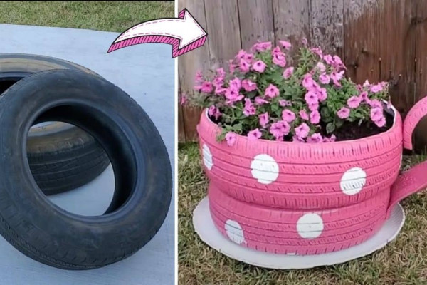 How To Turn Old Tires Into A Tea Cup Planter