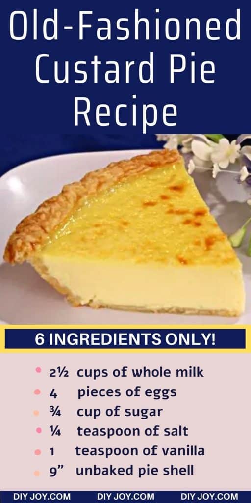 Old-Fashioned Custard Pie Recipe - DIY Joy
