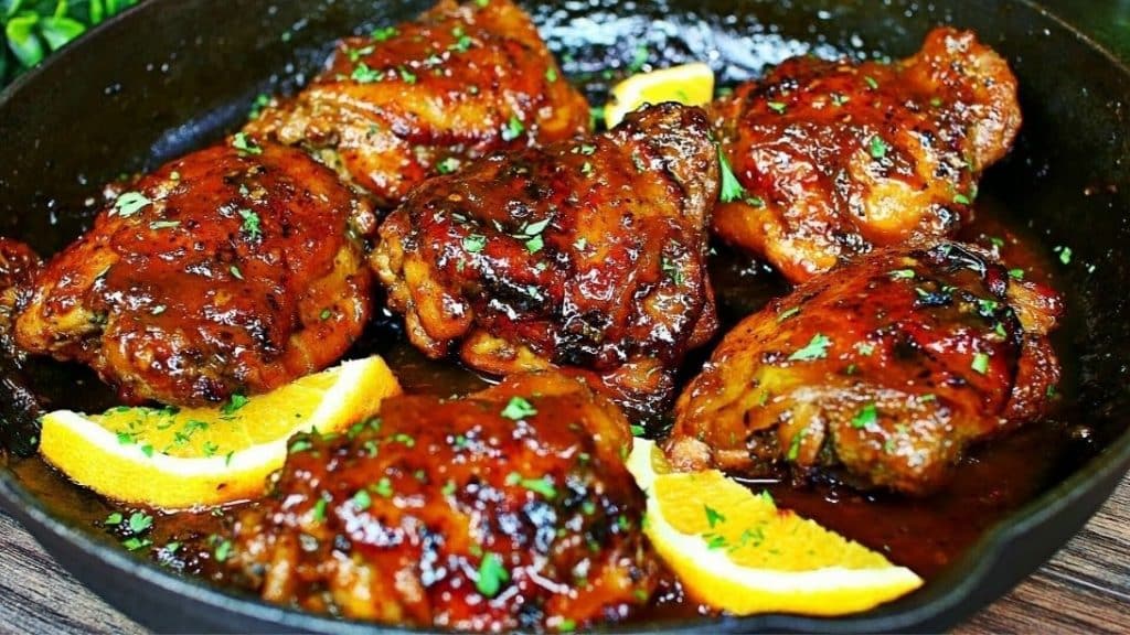 Skillet Orange Honey Glazed Chicken Recipe