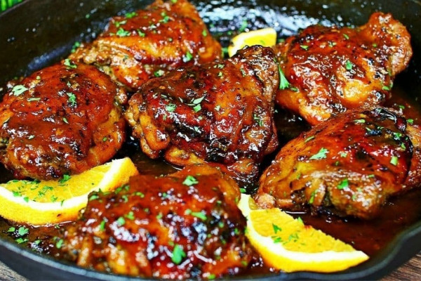 Skillet Orange Honey Glazed Chicken Recipe