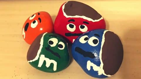 Super Easy DIY M&M Painted Rocks Tutorial | DIY Joy Projects and Crafts Ideas