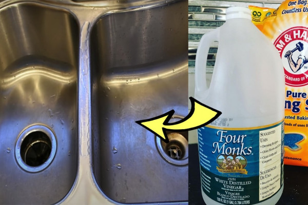 how to clean sink with baking soda and vinegar hack
