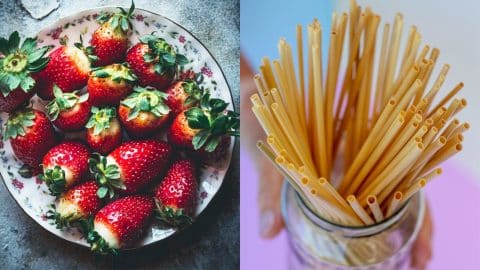 How to Hull Strawberries with a Straw | DIY Joy Projects and Crafts Ideas
