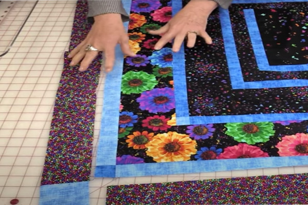 quilt with floral panel craft