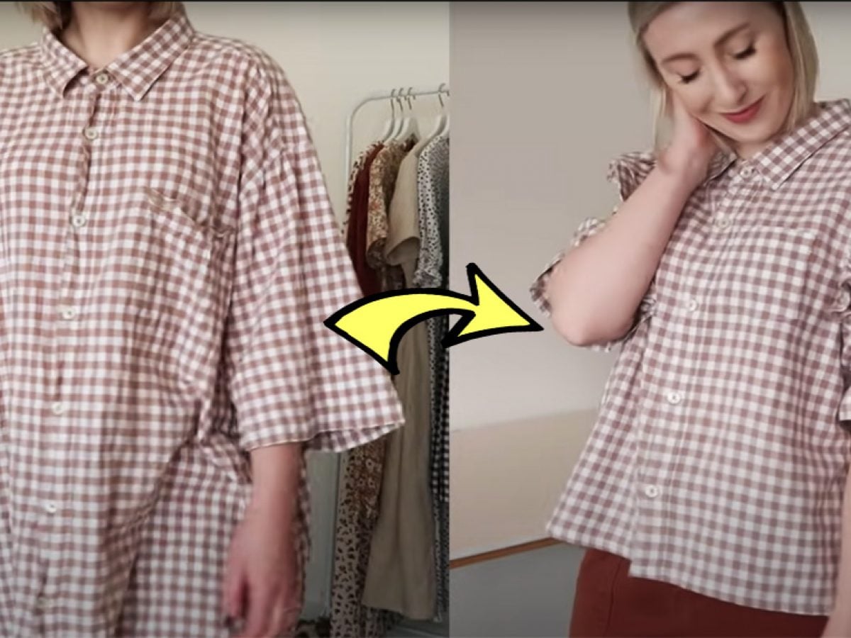 how to turn a men's shirt into a dress Turn a shirt into a dress