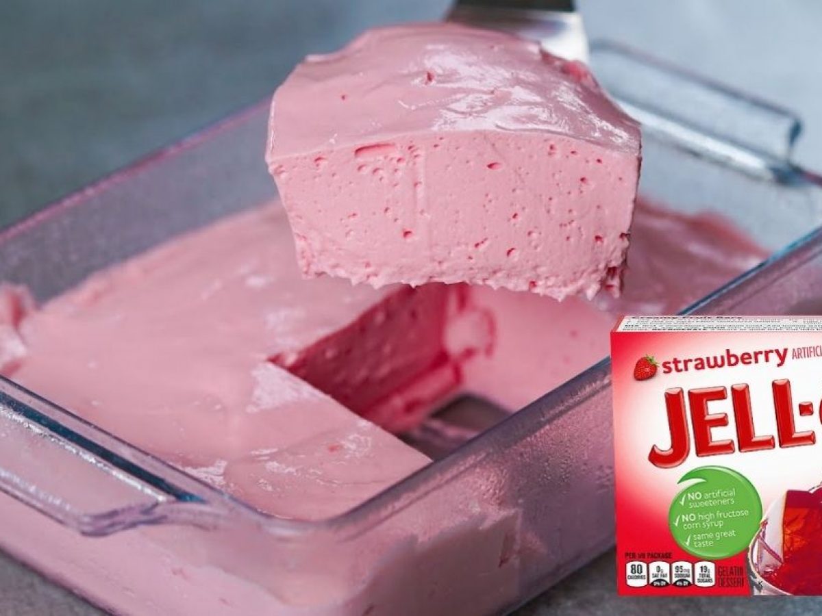 Creamy Strawberry Jello Mold - Belly Full