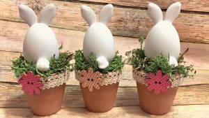 DIY Dollar Tree Easter Bunny Pots Tutorial