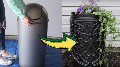 DIY Faux High-End Planter Using Trash Bin | DIY Joy Projects and Crafts Ideas