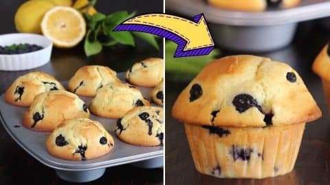 Easy Bakery-Style Blueberry Lemon Muffins Recipe | DIY Joy Projects and Crafts Ideas