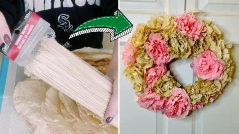 Easy DIY Peony Wreath Using Coffee Filters | DIY Joy Projects and Crafts Ideas