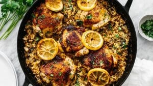 Easy & Healthy Skillet Chicken & Rice Recipe