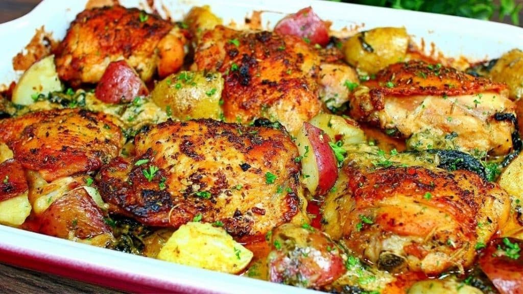 Easy To Make Creamy Garlic Butter Chicken & Potatoes