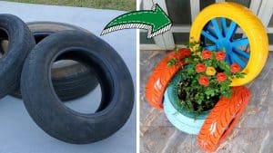 How To Recycle Old Tires Into A Cute Chair Planter