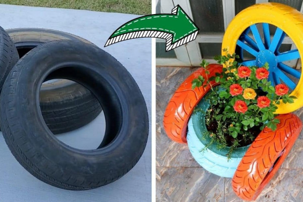 How To Recycle Old Tires Into A Cute Chair Planter