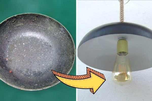 How To Repurpose An Old Frying Pan Into A Hanging Lamp