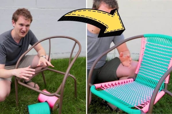 How To Upcycle A Patio Chair With Paracord