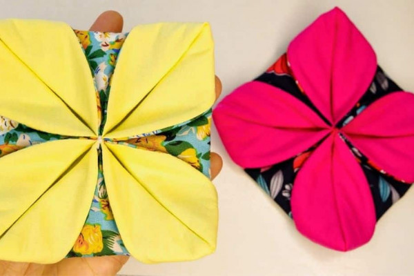 Super Easy Flower Fabric Coasters Sewing Tutorial