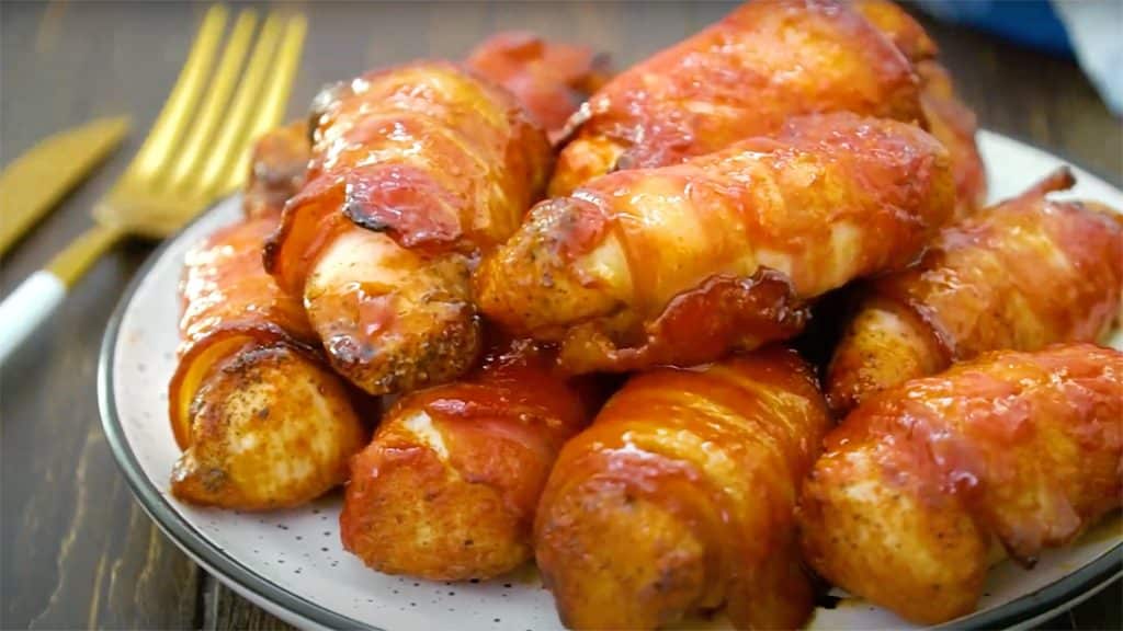 air fryer bacon wrapped chicken tenders recipe