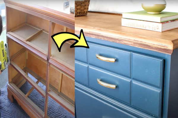 diy dresser to hamper project