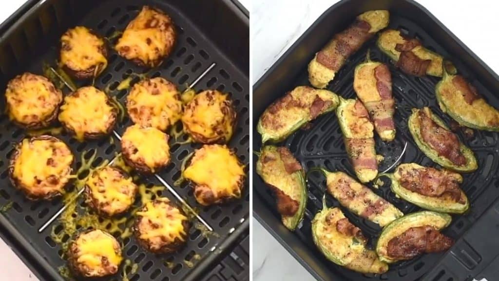 Air Fryer Stuffed Mushrooms & Bacon Jalapeno Poppers Recipe
