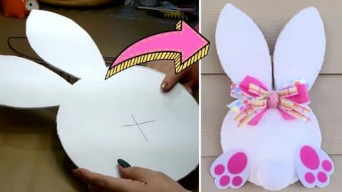 Easy Dollar Tree Bunny Butt Wreath Tutorial | DIY Joy Projects and Crafts Ideas