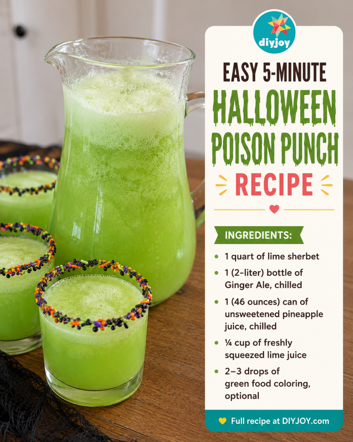 Easy 5-Minute Halloween Poison Punch Recipe