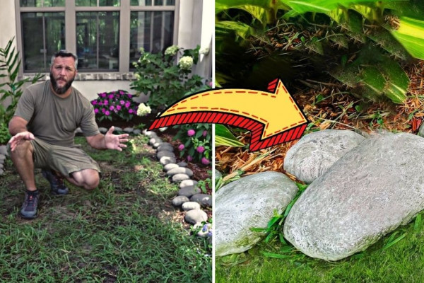 Easy & Cheap DIY Faux Stone Edging Tutorial