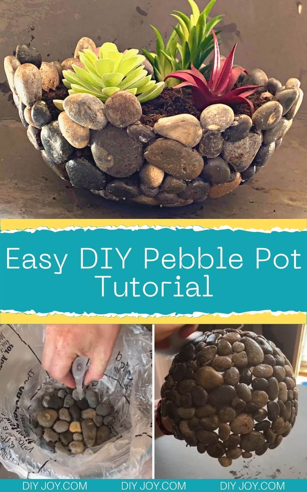 Pebble Pot - Easy Crafts with Rocks - How to Make a Pebble Pot