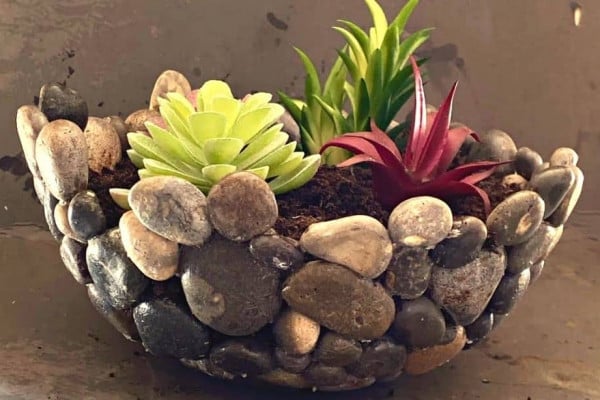 Easy DIY Pebble Pot Tutorial