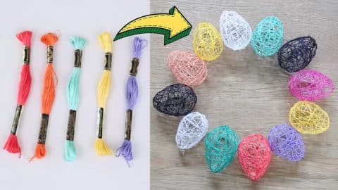 Easy DIY Yarn Easter Eggs Tutorial | DIY Joy Projects and Crafts Ideas