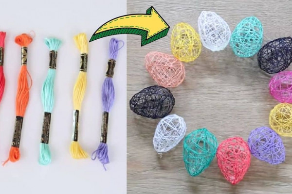 Easy DIY Yarn Easter Eggs Tutorial