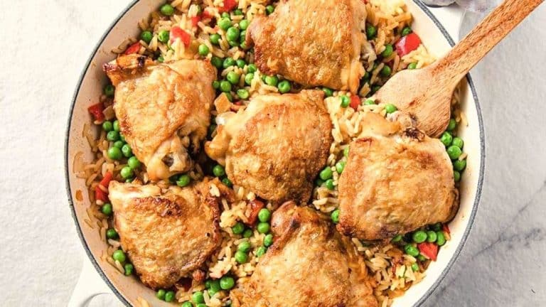 Easy Skillet Chicken Thighs & Rice Recipe - DIY Joy