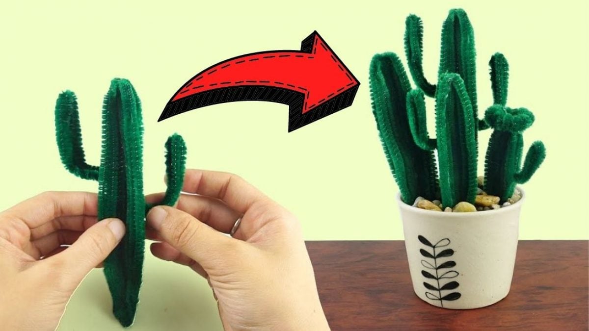 Easy To Make DIY Pipe Cleaner Cactus - DIY Joy