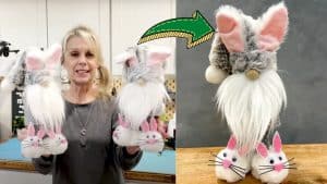 Easy To Make Easter Bunny Gnome With Bunny Slippers
