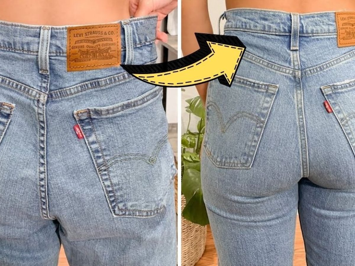 How To Tighten Jeans Waist, Quick NO-SEW Hack!