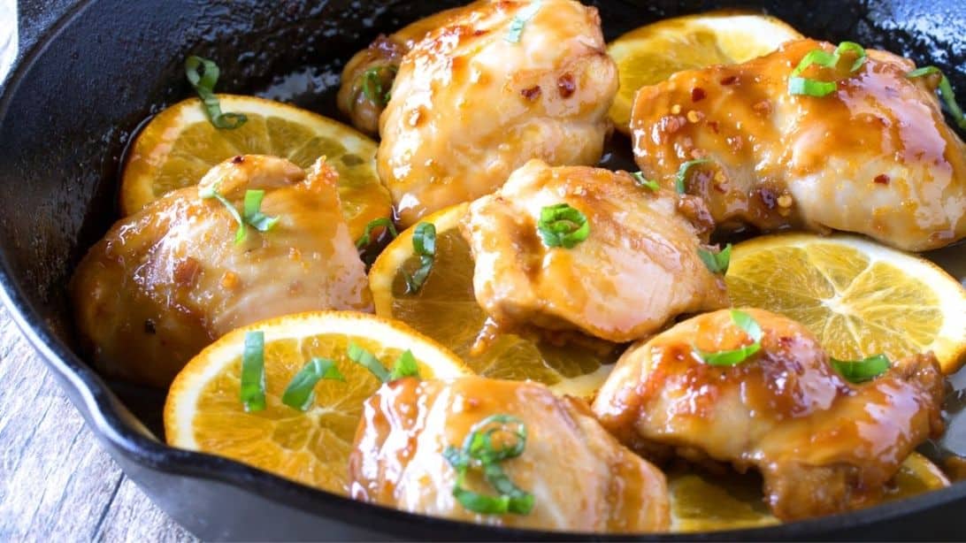 Skillet Orange Glazed Chicken Thighs Recipe | DIY Joy Projects and Crafts Ideas