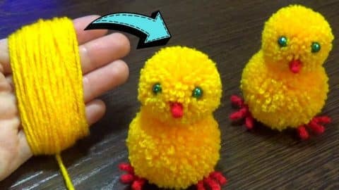 Easy DIY Yarn Pom-Pom Chick Tutorial | DIY Joy Projects and Crafts Ideas